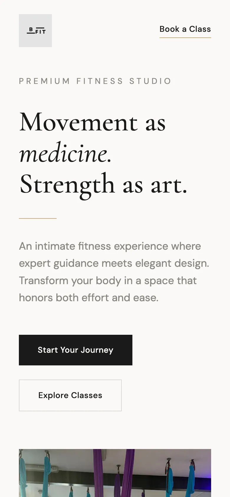 B Fit website screenshot
